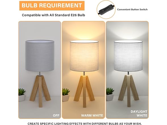 Brightever B0CLTZ64NW Small Beside Table Lamp