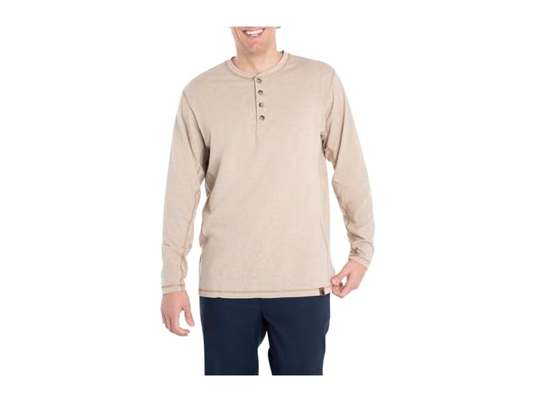 Legendary Whitetails Men's Big Maverick Slub Henley Shirt, Thicket Heather, Large Tall