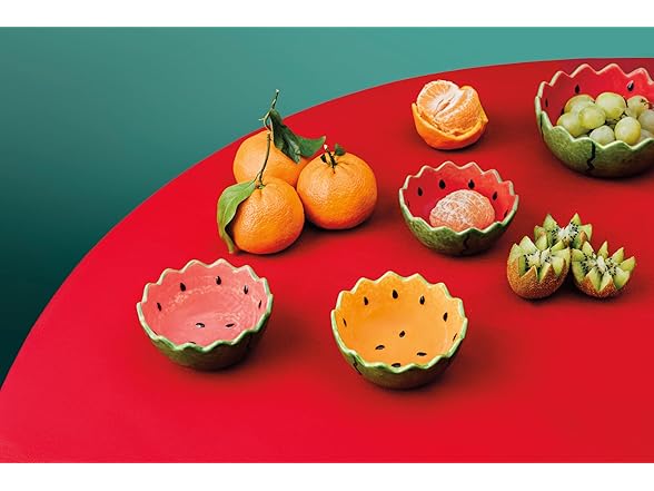Jubilee Melon Pop Shaped 5oz Stoneware Bowls Set of 3