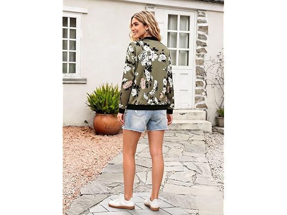 Ecowish Women (XL) Casual Bomber Jacket