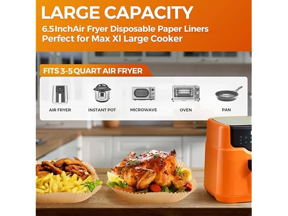 Air Fryer Paper Liners Disposable: 100PCS