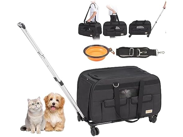 VEVOR Cat Carrier with Wheels