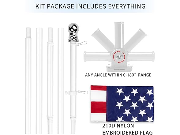 XIFAN American Flag Poles for Outside