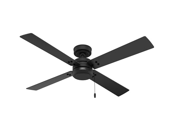 Hunter Ceiling Fan 52 inch Matte Black, Pull Chain