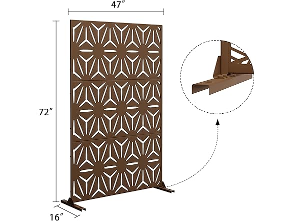 YESUNEED Metal Privacy Screen 72"×47"