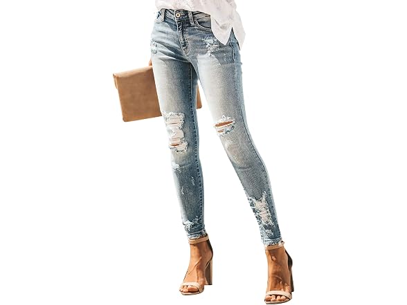 Kunmi Women (8) Ripped Skinny Slim Jeans Pants
