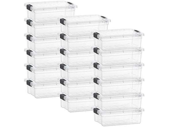 Superio Clear Storage Box with Lid, 4.5 Quart 18 Pack