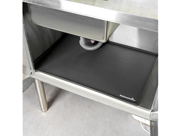 Restaurantware 31 x 22 in Black Silicone Under Sink Mat, 1 Count
