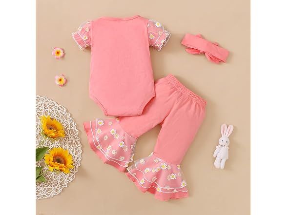 Miekisa Girls (3-6 Months) Baby Rompers Free Pants