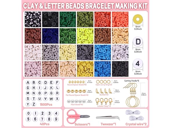 Pubiseed Clay Beads Bracelet Making Kit