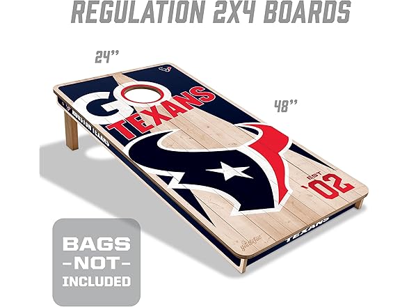 YouTheFan NFL 2' x 4' Wood Cornhole, No Bags