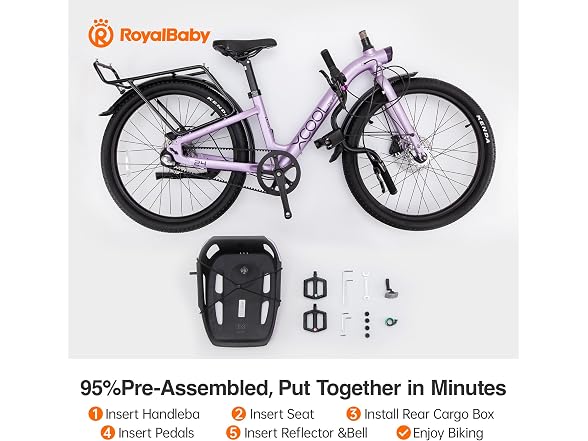 RoyalBaby 24 Inch Kids School Bike for Boys Girls