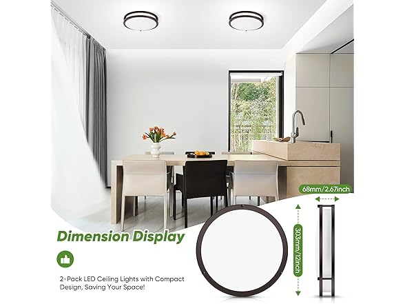TOBUSA 2-Pack 36W LED Ceiling Lights, Oil Rubbed Bronze