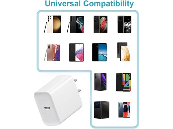 4-Pack USB-C 20W Charger Block Wall Adapter