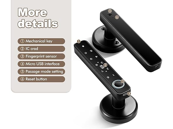 Hutehoute 5-in-1 Fingerprint Door Knob