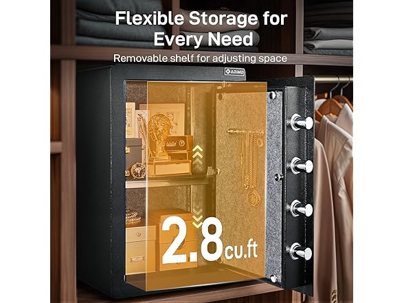 ADIMO Biometric Fireproof Safe 2.8 Cuft
