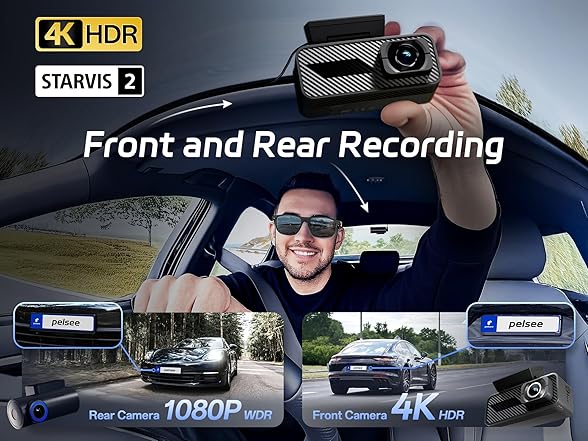 Pelsee P1 Pro 4K Dash Cam | 3.39" Screen