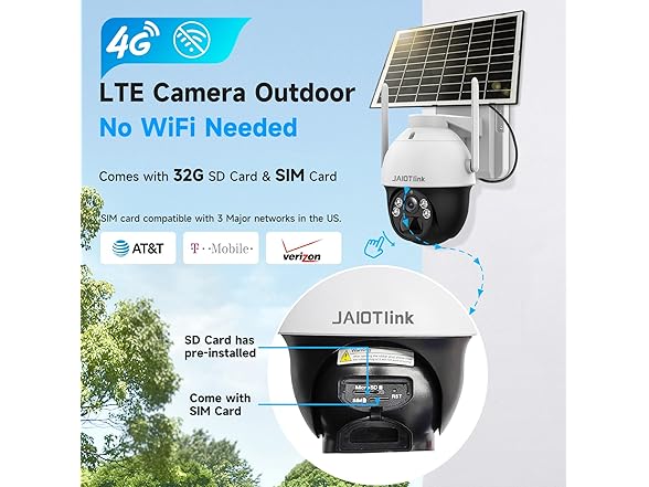 JUANCLOUD 4G LTE Cellular Solar Security Camera