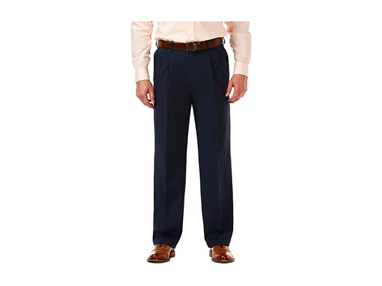 Haggar Men Classic Pro Pleated Golf Toast Pant - Gallery 5