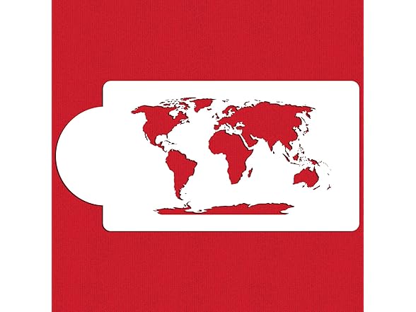 World Map Cake Stencil by Designer Stencils