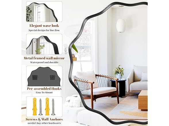 VETROVUE Round Wavy Mirror