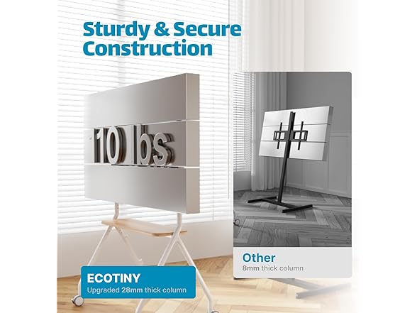 Easel Rolling TV Stand | 49-80"