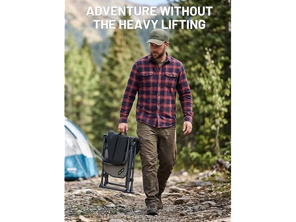 TIMBER RIDGE Black Heavy Duty Camping Chair