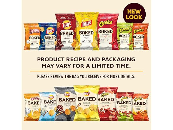60PK Baked Lay’s Potato Chips, Barbecue