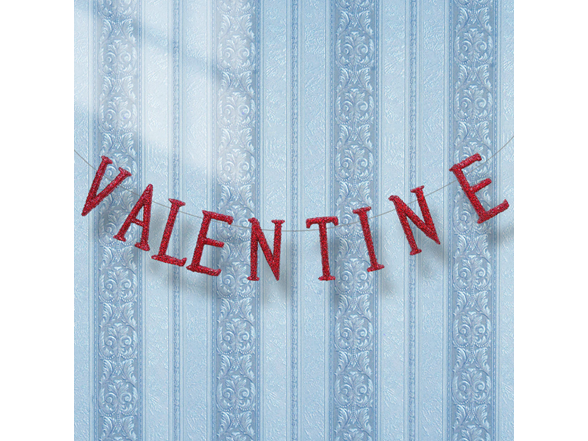 Valentine's Banner with Red Glitter