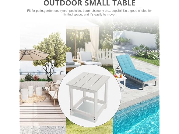 LZRS Square Patio Side Table Sand