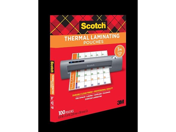 Scotch Thermal Pouches TP3860-25 25 Laminator Pouches