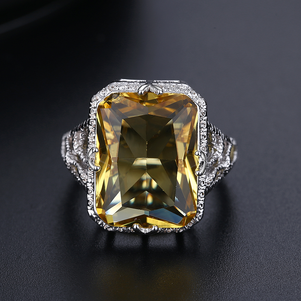 Vintage Citrine Crystal Ring - Gallery 4