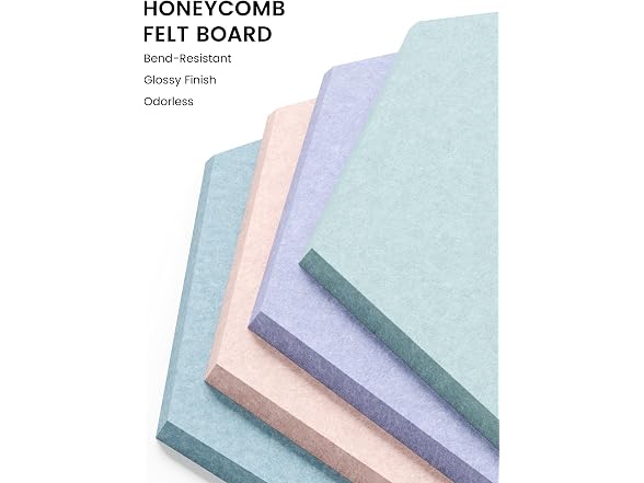 Fluxynara 8 Pack Hexagon Felt Bulletin Board Tiles