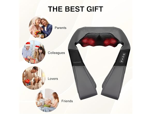 Nekteck Shiatsu Neck Massager with Heat