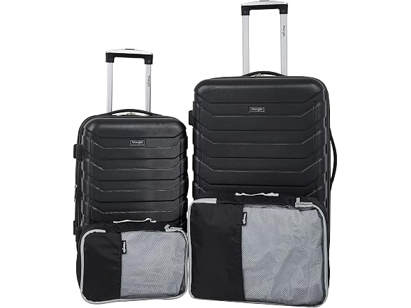 Wrangler 4 Piece Miami Luggage and Packing Cubes