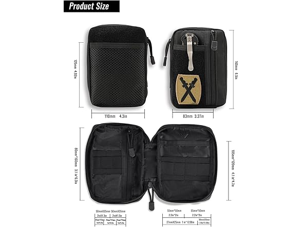 Small 6 Pocket Organizer with Velcro