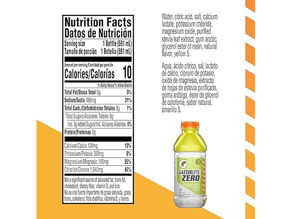 1CT Gatorlyte Zero Lemon Lime 20oz