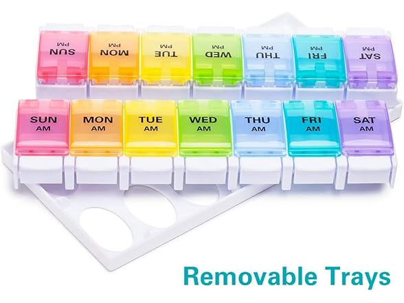 Sukuos Sukuos AM PM Weekly Pill Organizer 2 Tim