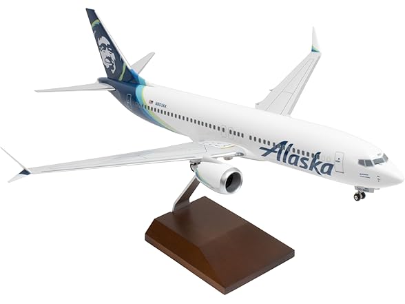 Sky Marks Alaska Airlines 737 MAX 8 1/100 Airplane Model w