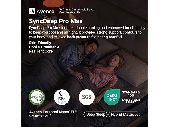 Avenco King Mattress 14 Inch, Luxury Hotel-Level Cooling Hybrid Mattress