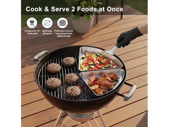 Yukon BBQ Grill Basket for Kettle Grills