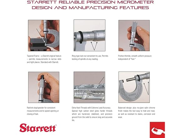 Starrett Rounded Anvil Micrometer