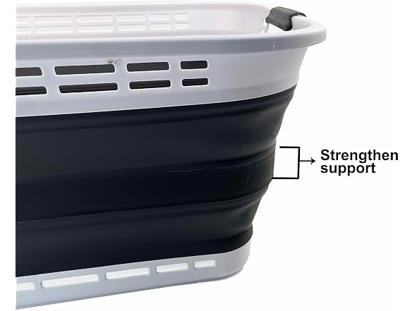 SAMMART 42L (11 Galloons) Collapsible Plastic Laundry Basket