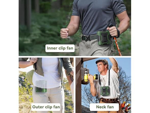 Green Clip on Waist Fan 100 Speeds