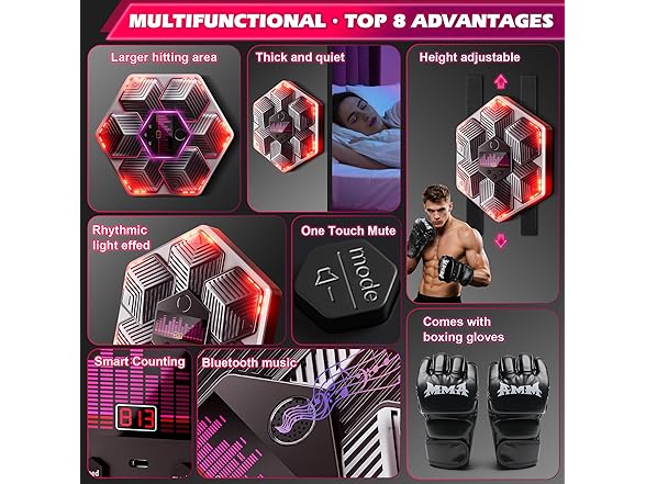 VAGAU Wall Boxing Machine with Gloves