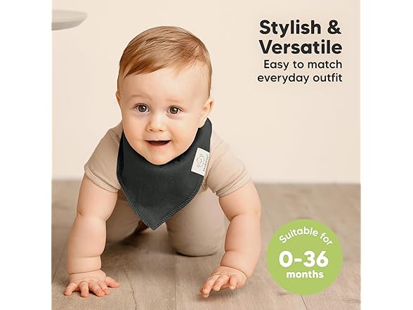 KeaBabies 8Pk Organic Baby Bandana Bibs-Hunter