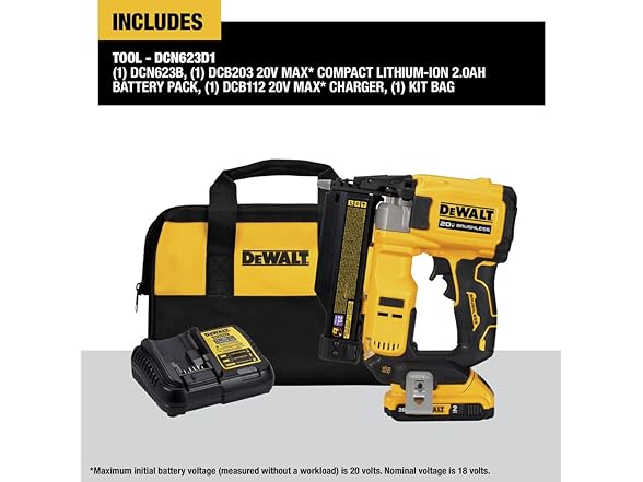 DEWALT DCN623D1 ATOMIC  20V MAX 23GA Pin Nailer Kit