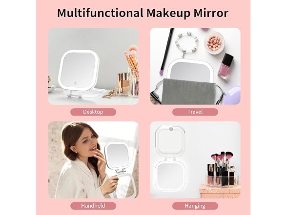 Travel Makeup Mirror with Lights