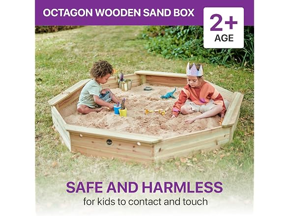 Plum Wooden Large Sandbox with Cover