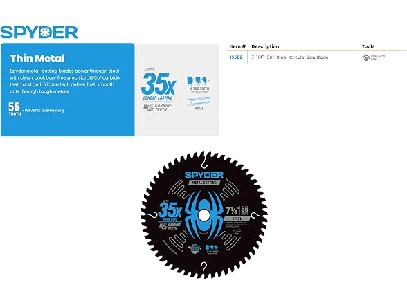 Spyder 58DMA 56T Circ Saw Blade